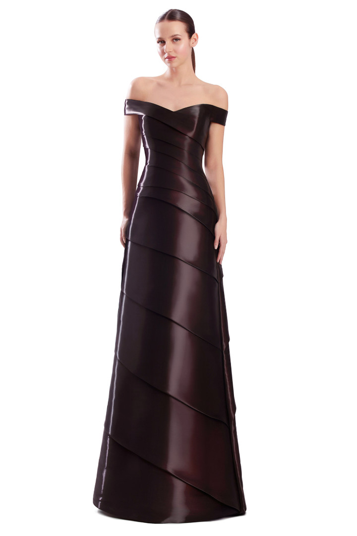 Alexander by Daymor 3328F26 Tiered Off-Shoulder A-line Gown