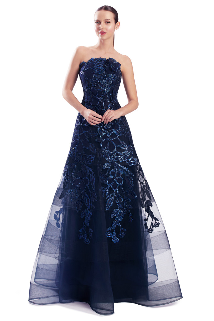 Alexander by Daymor 3330F26 Bustier Lace Strapless Gown