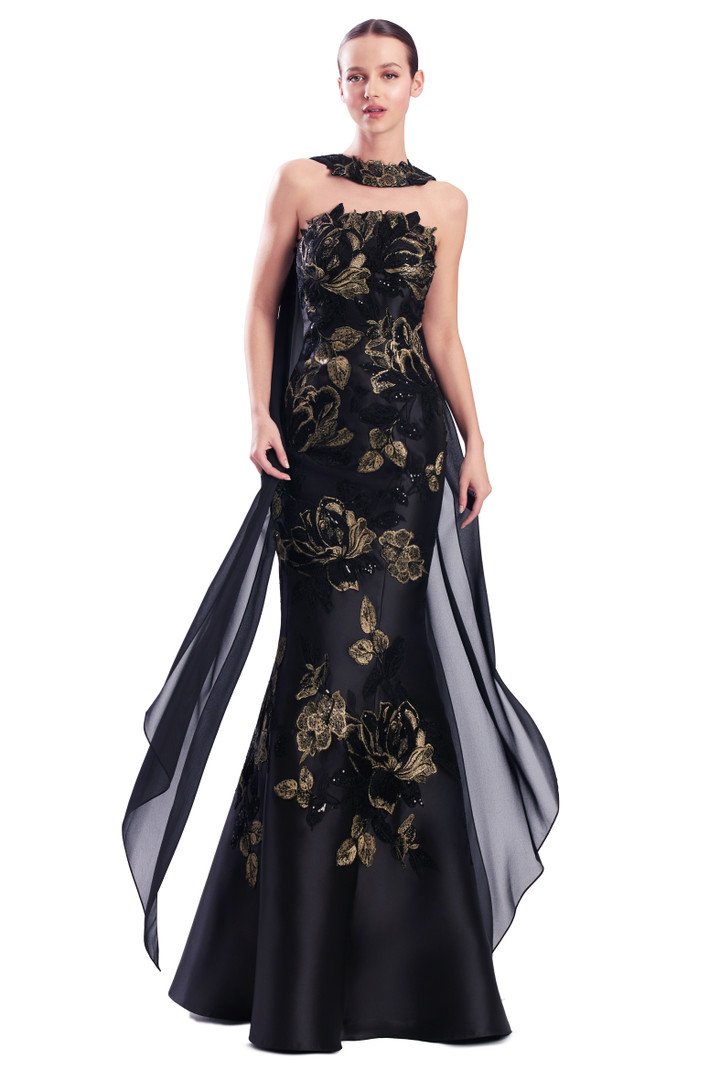 Alexander by Daymor 3332F26 Lace Atelier Bustier Scarf Gown