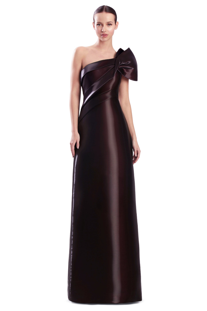 Alexander by Daymor 3335F26 One Shoulder Bow A-Line Gown