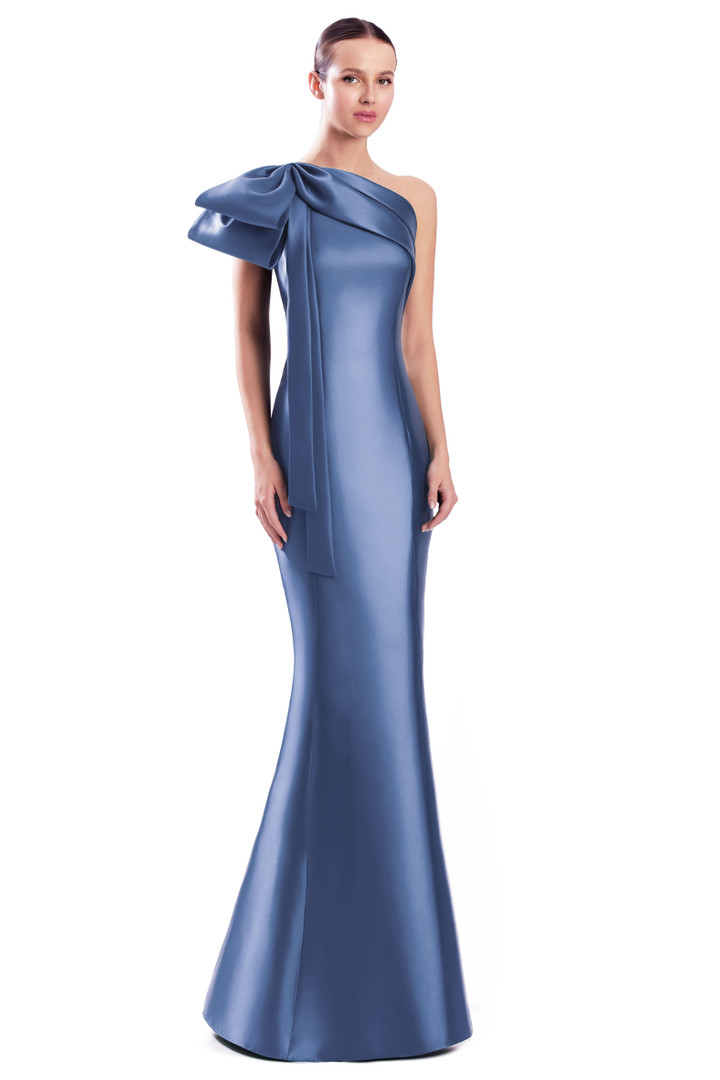 Alexander by Daymor 3340F26 One Shoulder Draped Bow Gown