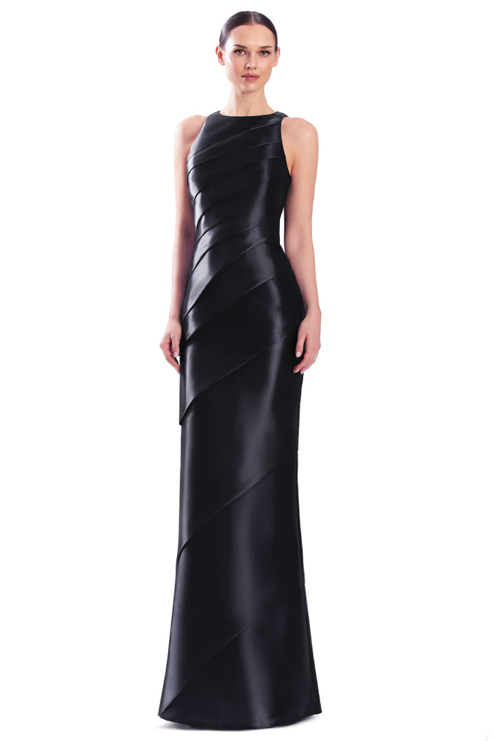 Alexander by Daymor 3348F26 Diagonal Tiers Halter Neck Gown