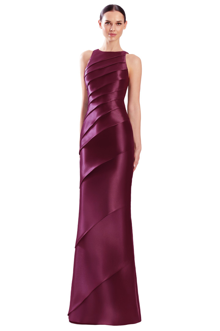 Alexander by Daymor 3348F26 Diagonal Tiers Halter Neck Gown
