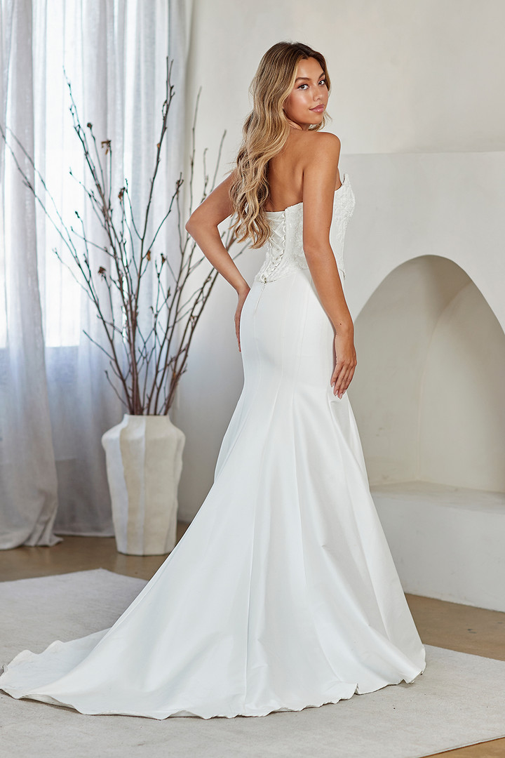 Amelia Couture 8080 Embellished Corset Strapless Prom Gown