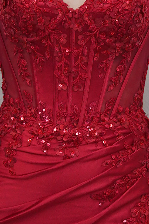 Nox Anabel E7050 Mesh Satin Beaded Sleeveless Mini Dress
