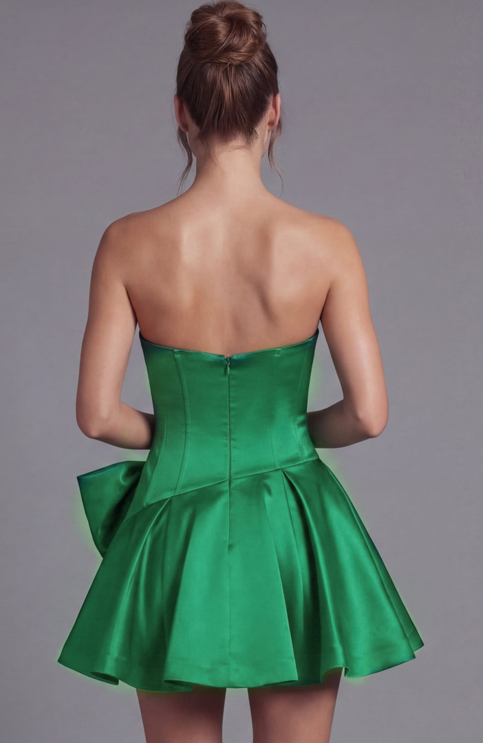 Jovani 49909 Satin Sweetheart Neckline Strapless Mini Dress