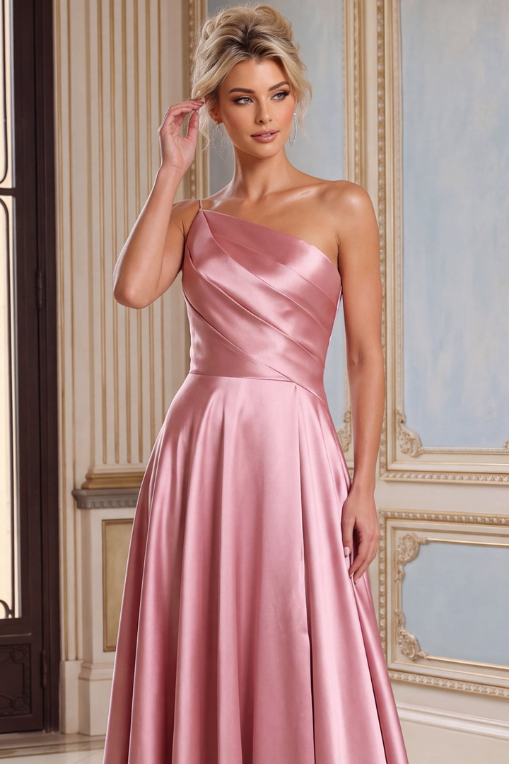 Jovani 53321 Satin Asymmetric One-Shoulder Strapless Gown