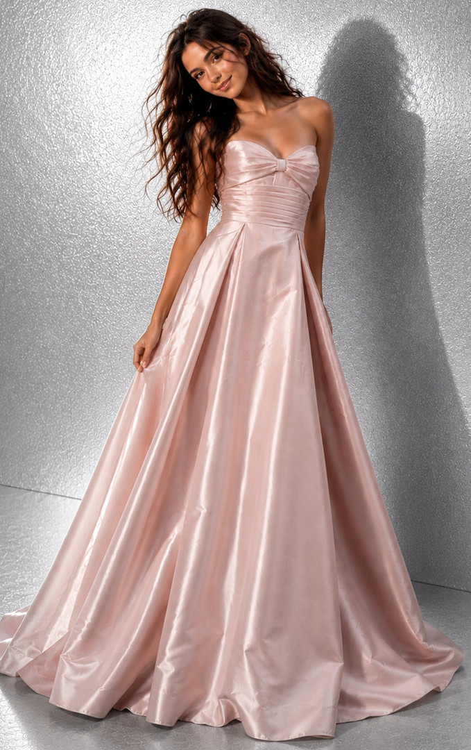 Jovani 49571 Satin Sweetheart Neck Strapless Ball Gown