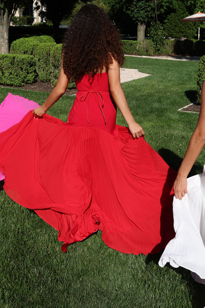 Jovani 47000 Pleated Chiffon Straight Neck Strapless Gown