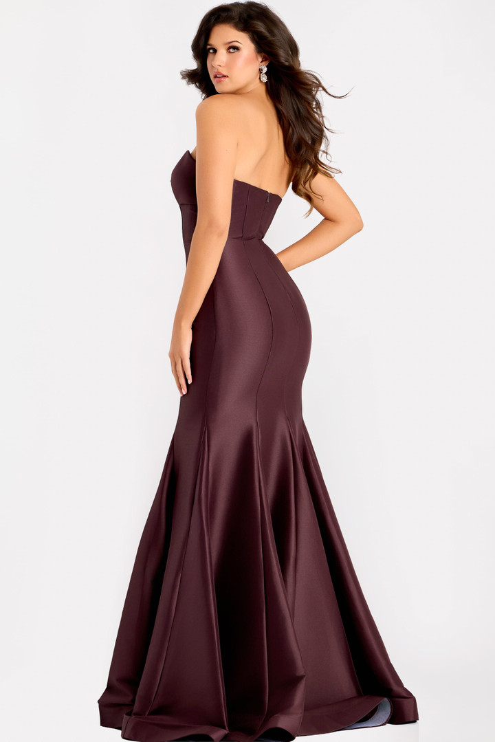 Jovani 45362 Stretch Satin Sweetheart Neck Strapless Gown