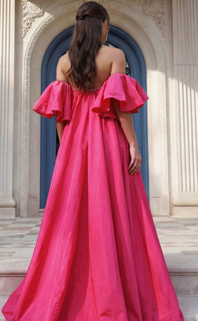 Jovani 49819 Taffeta Floral Embroidery Strapless Dress