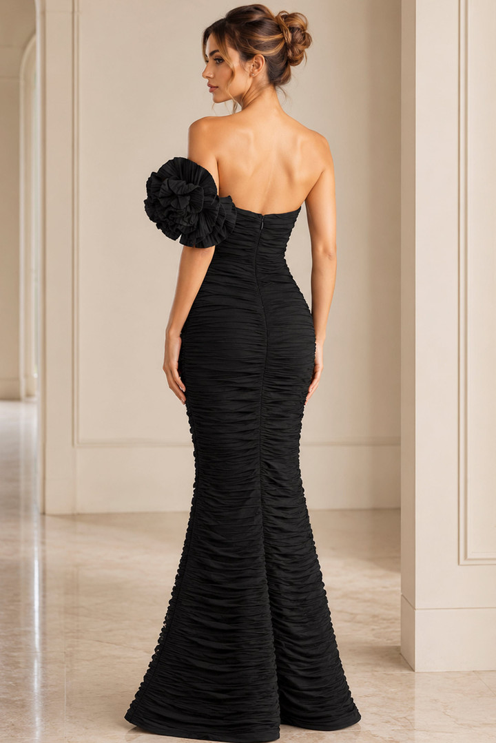Jovani 38947 Ruched Tulle Off Shoulder Crinkle Fitted Gown