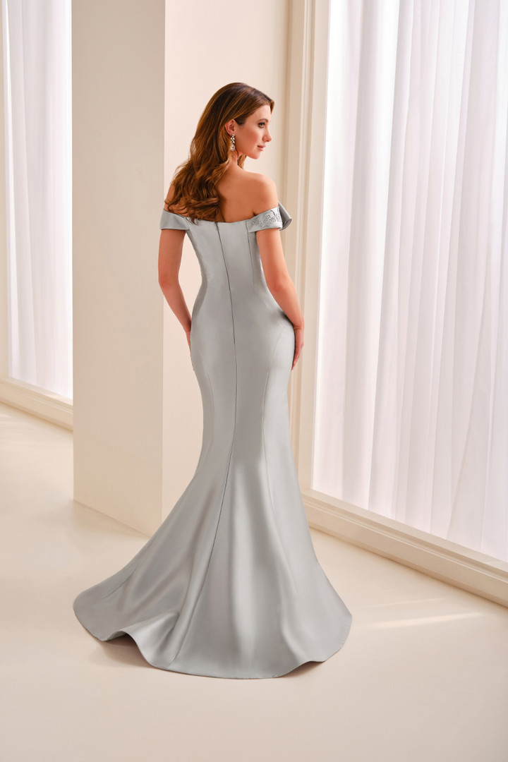 Cameron Blake by Mon Cheri CB447 Mikado Lace Stone Gown