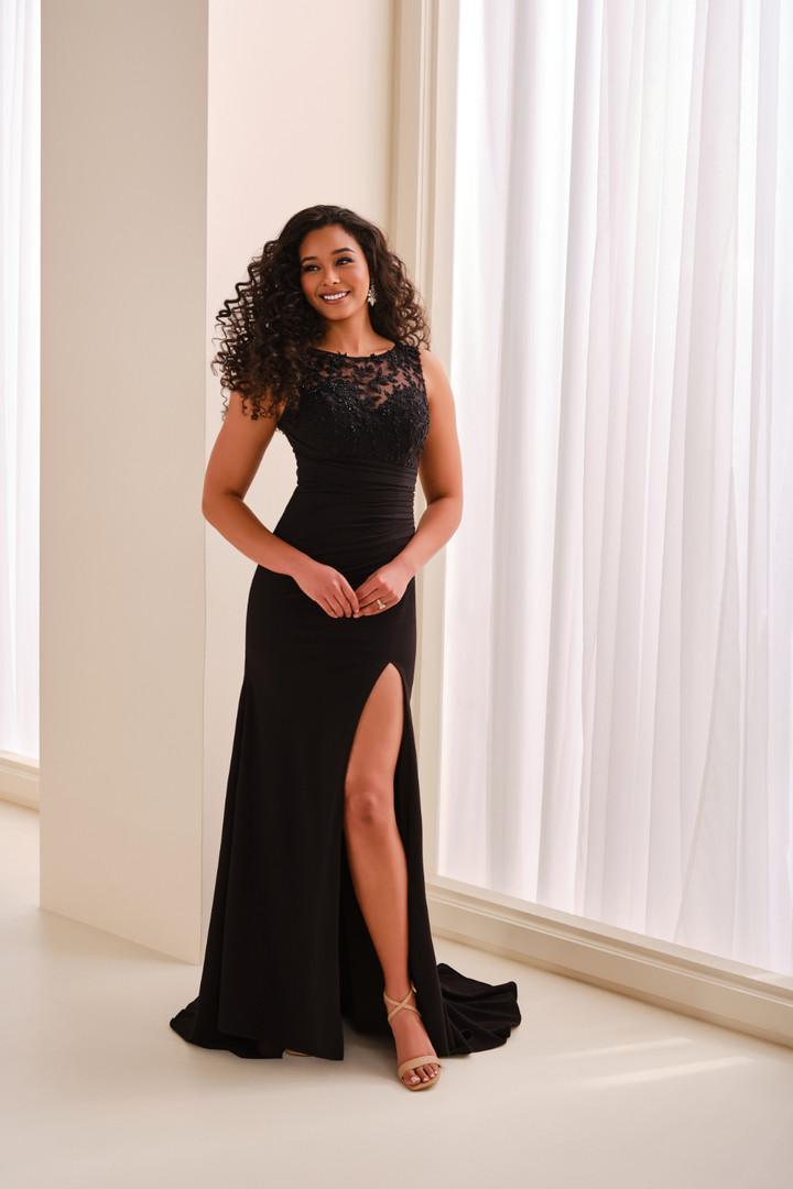 Cameron Blake by Mon Cheri CB452 Stretch Crepe Beaded Gown