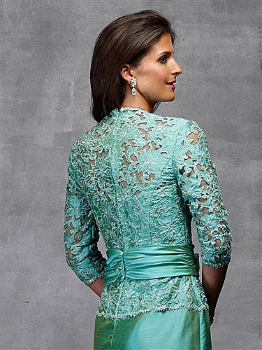 Alyce Paris 29143 Straight V Neckline 3/4 Sleeves Dress