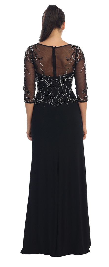 Dancing Queen DQ-9190 Sheer Quarter Sleeves Dress