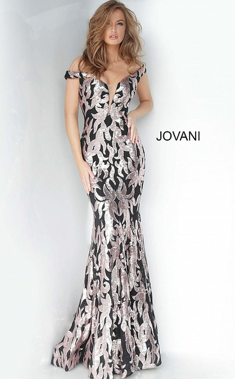 Shop Jovani 03264 Off Shoulder Evening Dress