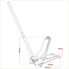 Low Profile Long Reach Rocket Lift Trolley Jack 1.5 Tonne