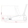 Low Profile Trolley Jack with Rocket Lift 2.25 Tonne - Red