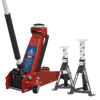 Trolley Jack 3 Tonne & Axle Stands (Pair) 3 Tonne per Stand Combo