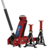 Standard Chassis Trolley Jack 3 Tonne with Axle Stands (Pair) 3 Tonne Capacity per Stand