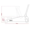 Premier Low Profile Trolley Jack with Rocket Lift 3 Tonne - Black