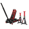 Trolley Jack 3 Tonne & Axle Stands (Pair) 3 Tonne per Stand Combo