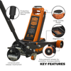 Premier Low Profile Trolley Jack with Rocket Lift 4 Tonne - Orange