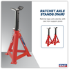 Auto Rise Ratchet Axle Stands (Pair) 10 Tonne Capacity per Stand