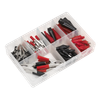 Crocodile Clip Assortment 60pc - Black & Red