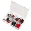 Crocodile Clip Assortment 60pc - Black & Red