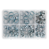 Zinc Plated O-Clip Double Ear Assortment 140pc