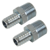 PCL Screwed Tailpiece Male 1/2"BSPT - 1/2" Hose - Pack of 2