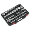 Premier Metric/Imperial Socket Set 3/4"Sq Drive 12-point 26pc