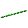 Premier Socket Retaining Rail with 16 Clips 1/4"Sq Drive - Hi-Vis Green
