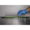 Premier Socket Retaining Rail with 16 Clips 3/8"Sq Drive - Hi-Vis Green