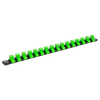 Premier Socket Retaining Rail with 16 Clips 1/2"Sq Drive - Hi-Vis Green