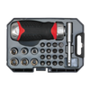 Premier Fine Tooth Stubby Ratchet Screwdriver Socket & Bit Set 24pc