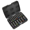Deep Impact Socket Set 3/8”Sq Drive 17pc