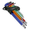 Premier Long Colour-Coded Ball-End Hex Key Set 9pc - Display Box of 10