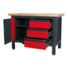 Workbench with 3 Drawers & Cupboard
