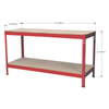 Steel Workbench with Wooden Top 1.53m