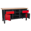 Workbench with 2 Drawers, 2 Cupboards & Open Storage