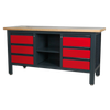 Workbench with 6 Drawers & Open Storage