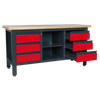 Workbench with 6 Drawers & Open Storage