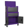 American PRO® Topchest & Rollcab Combination 6 Drawer - Purple/Grey
