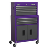 American PRO® Topchest & Rollcab Combination 6 Drawer - Purple/Grey