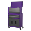 American PRO® Topchest & Rollcab Combination 6 Drawer - Purple/Grey