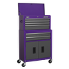 American PRO® Topchest & Rollcab Combination 6 Drawer - Purple/Grey