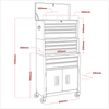 American PRO® Topchest, Mid-Box Tool Chest & Rollcab Stack 9 Drawer - Red